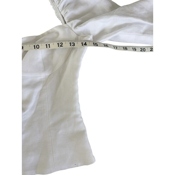 Aritzia Wilfred Woman’s White Puff Sleeve Crop Top Size Small Romantic Peasant - Picture 4 of 8